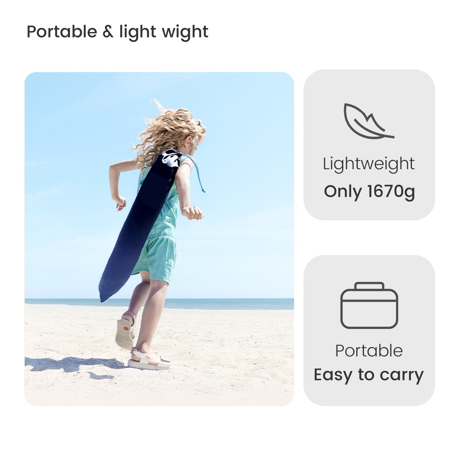 Zenpy Beach Shade, easy to carry, simple to open, and a beach canopy that can be assembled in three minutes